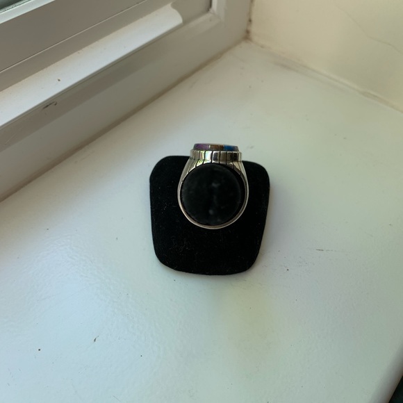 Chunky Sterling Inlay Ring - Picture 3 of 8